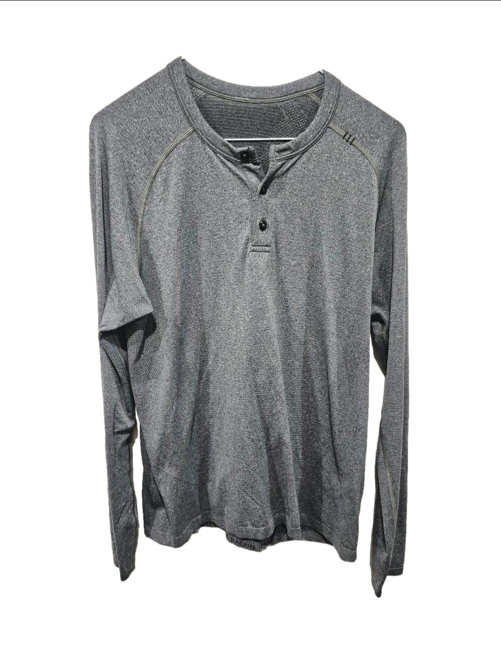 Lululemon Men's Metal Vent Tech Long Sleeve Henley Shirt - Heathered Gray